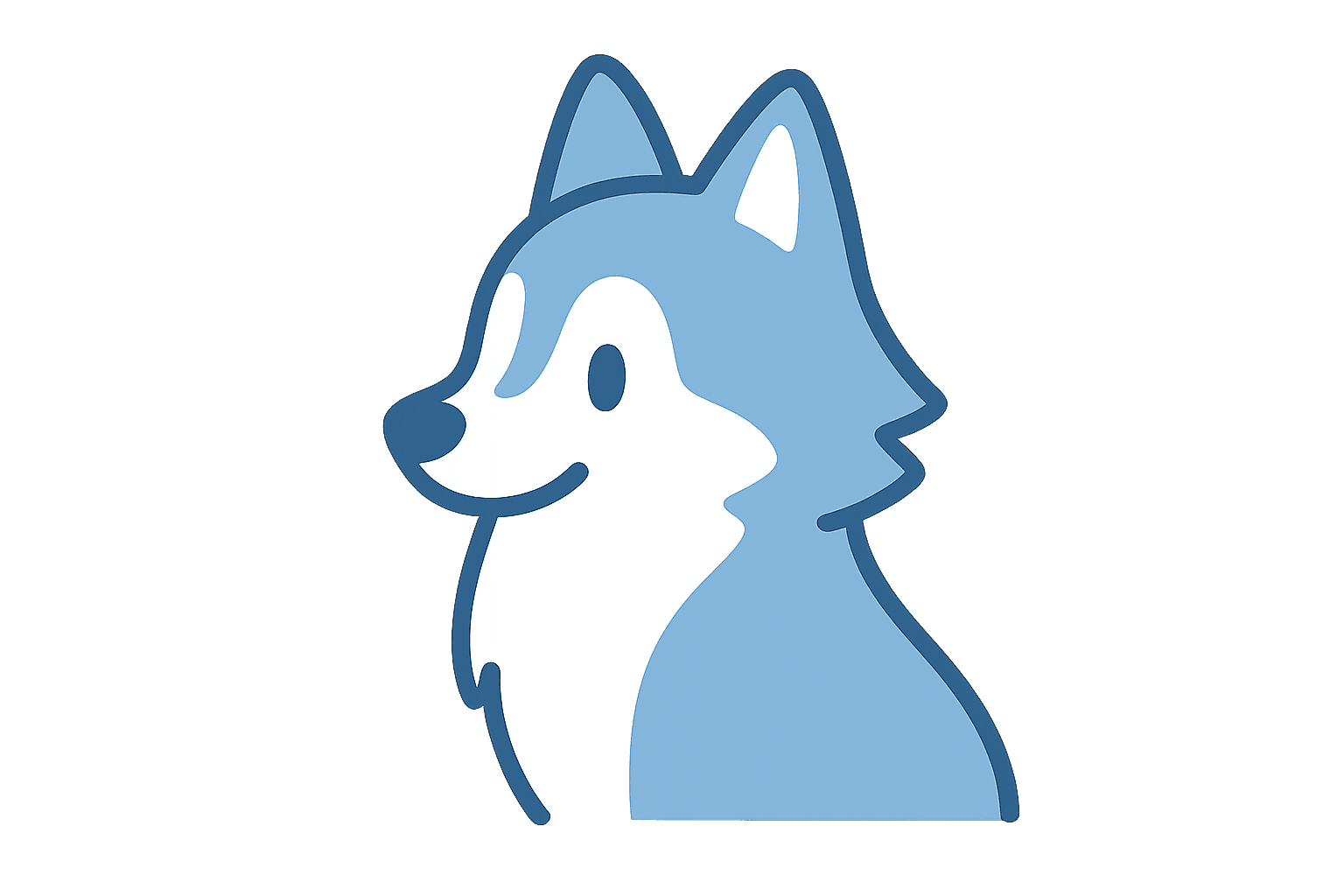 横向きのオオカミのイラスト