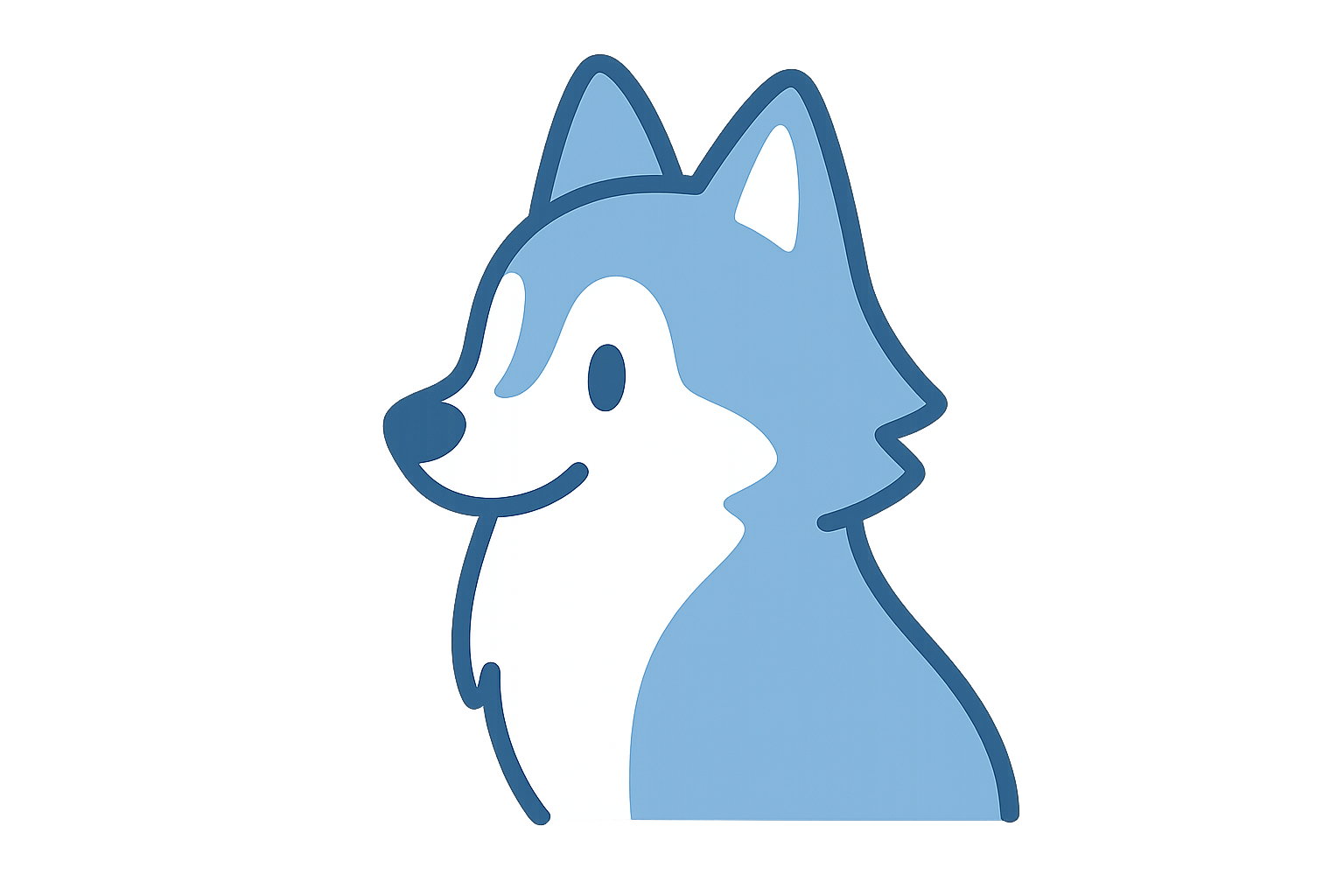 横向きのオオカミのイラスト